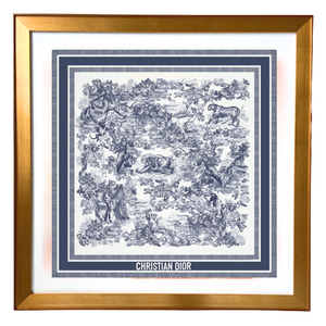 Toile de Jouy Sauvage Vintage Framed Silk Scarf 42"