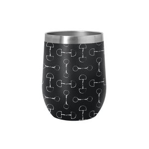AWST Int'l 12 oz Stainless Steel Wine Tumbler-Lila Vintage Snaffle Bit