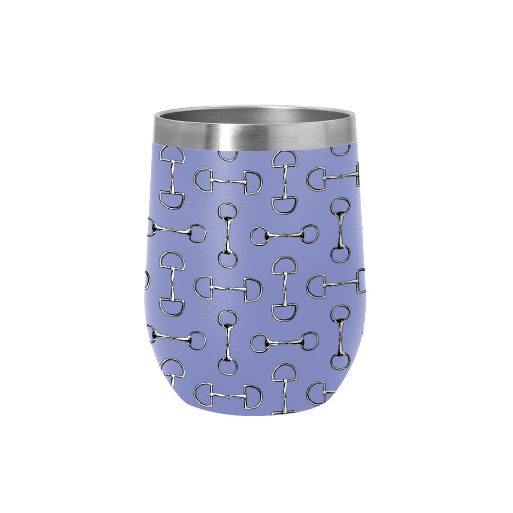 AWST Int'l 12 oz Stainless Steel Wine Tumbler-Lila Vintage Snaffle Bit