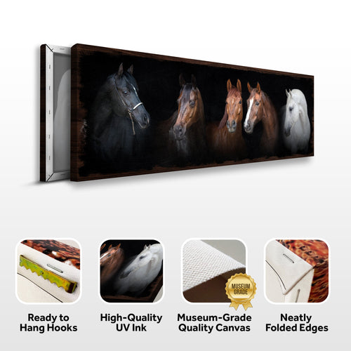 A Family Of Horses Canvas Wall Art