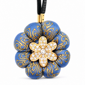 Stirrup Print Vintage Silk Necktie Bag Charm