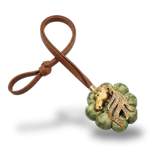 Stallion Head Vintage Silk Necktie Bag Charm