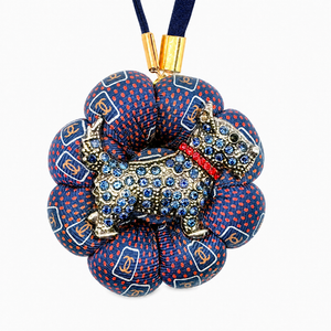 CC Dot Scottie Vintage Silk Necktie Bag Charm