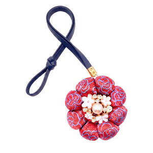CC Camellia Vintage Silk Necktie Bag Charm