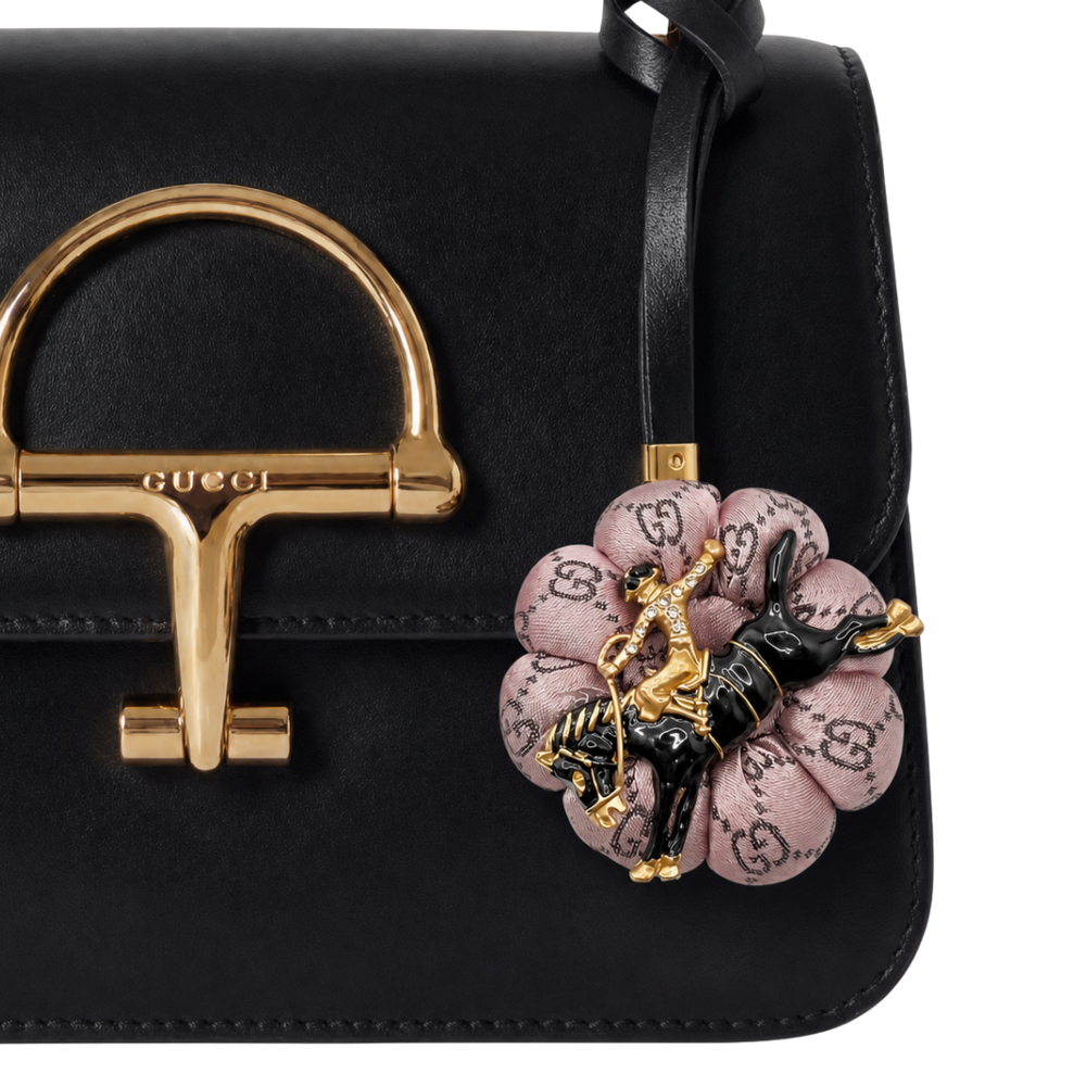 GG Jockey Vintage Silk Necktie Bag Charm