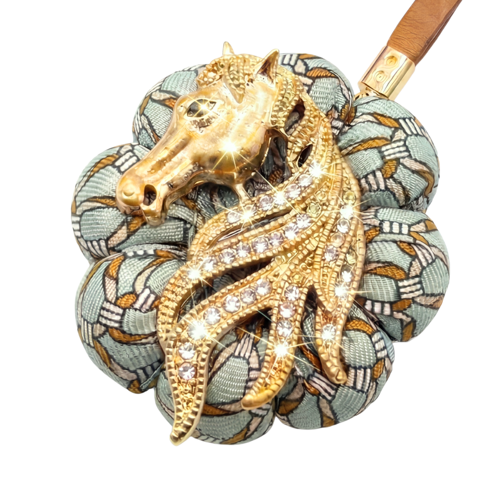 Stallion Link Vintage Silk Necktie Bag Charm