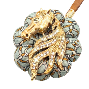 Stallion Link Vintage Silk Necktie Bag Charm