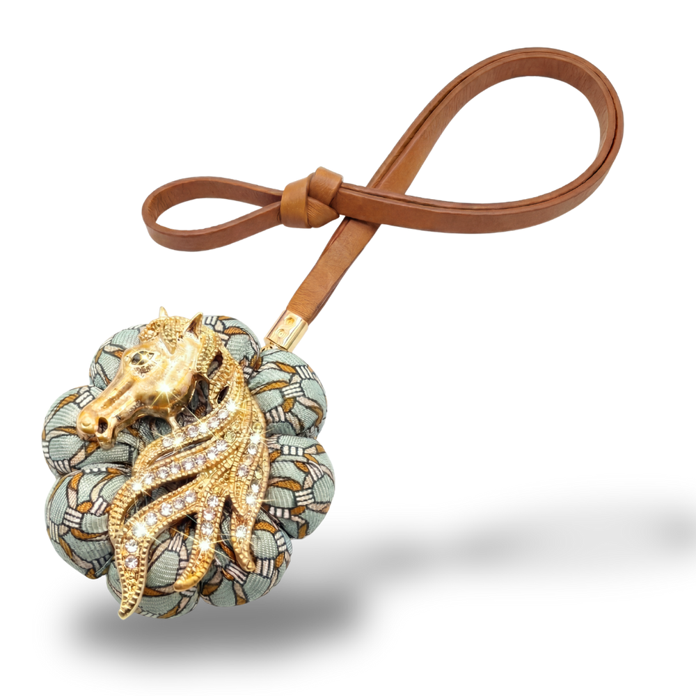 Stallion Link Vintage Silk Necktie Bag Charm