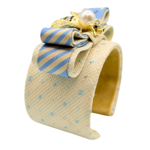CC Dot Bumblebee Silk Necktie Cuff Bracelet