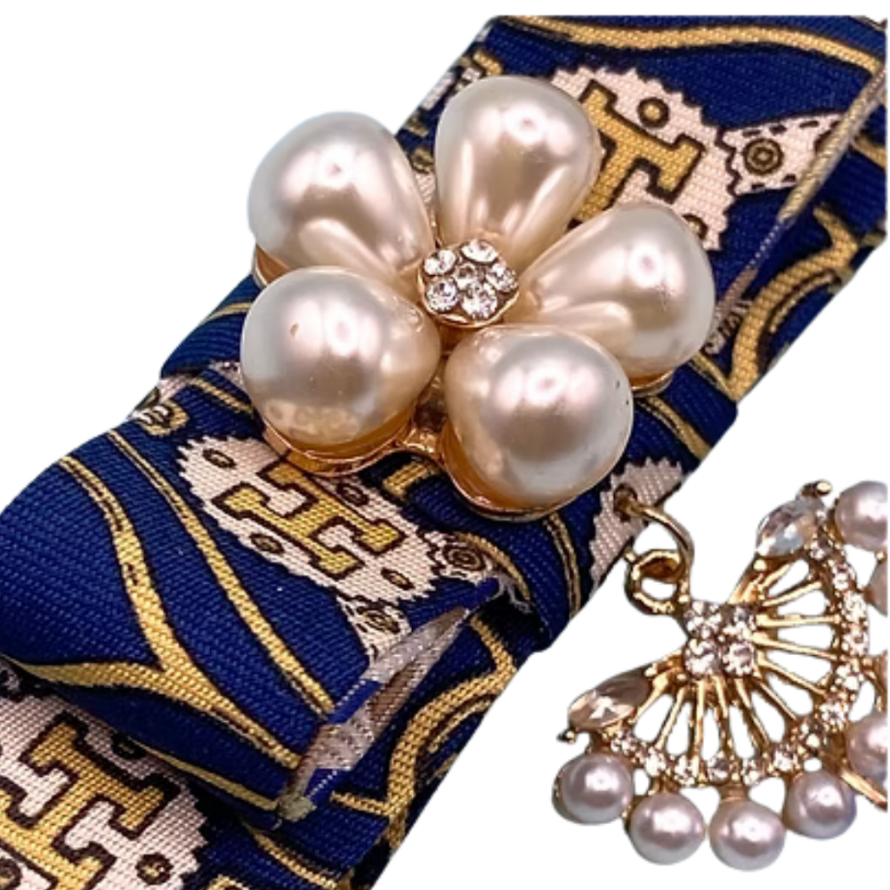 Equestrian Vintage Silk Necktie Bar Brooch