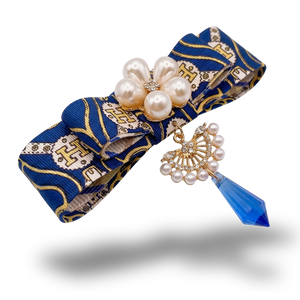 Equestrian Vintage Silk Necktie Bar Brooch