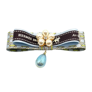 Stirrup Vintage Silk Necktie Bar Brooch