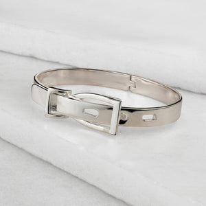Ashton - Riding Stirrup Buckle Bracelet Silver