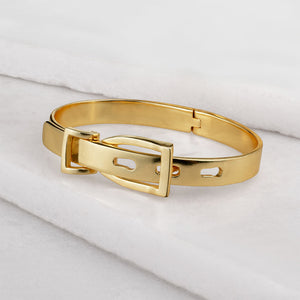 Ashton - Riding Stirrup Buckle Bracelet in Gold