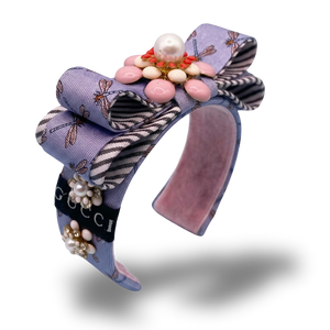 Dragonfly Vintage Silk Necktie Cuff Bracelet