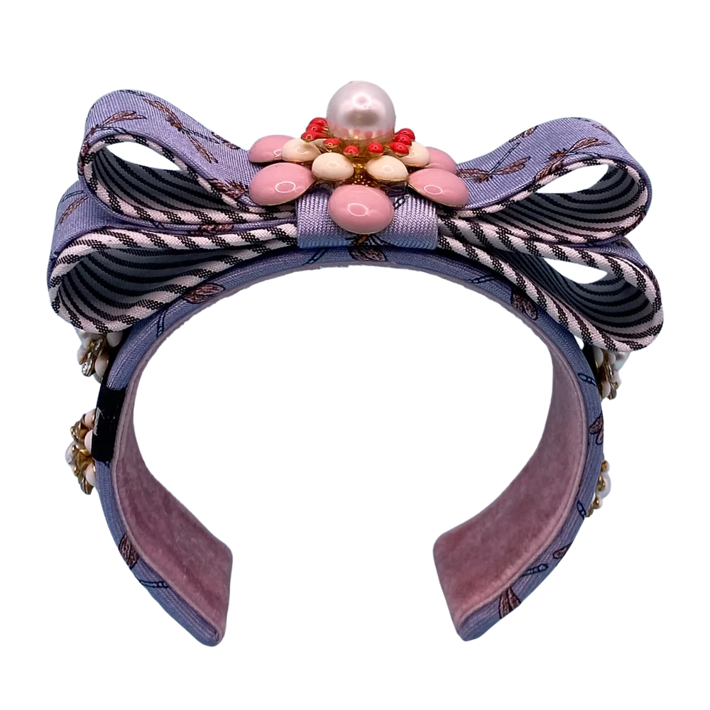Dragonfly Vintage Silk Necktie Cuff Bracelet