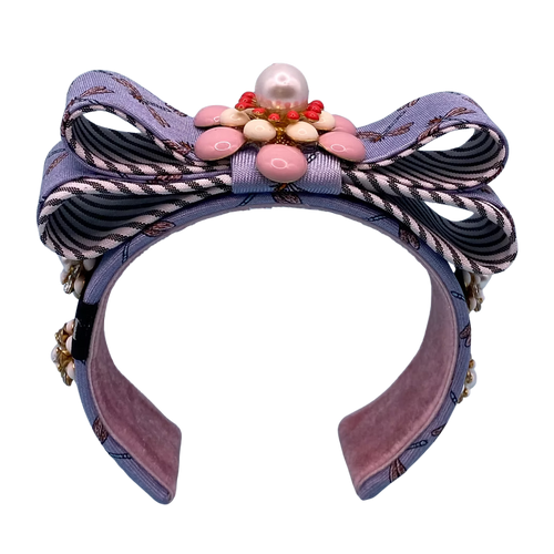 Dragonfly Vintage Silk Necktie Cuff Bracelet