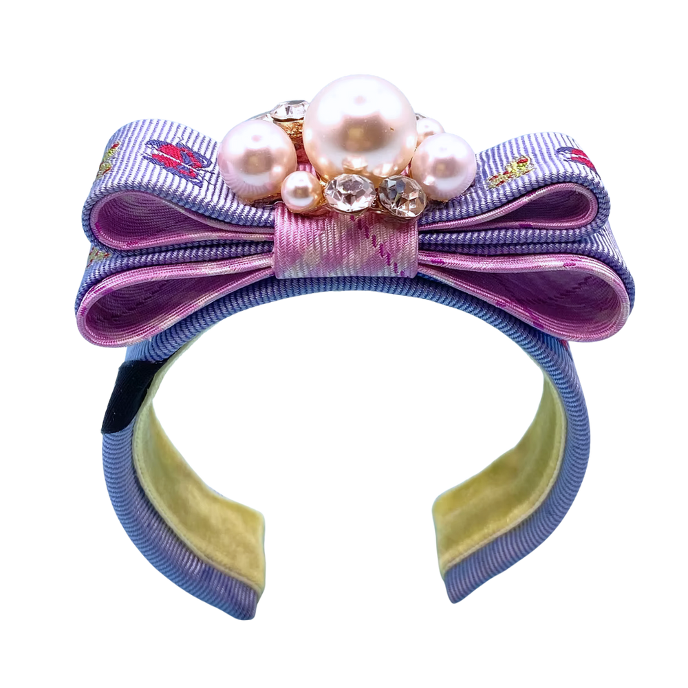 Butterfly Vintage Silk Necktie Cuff Bracelet