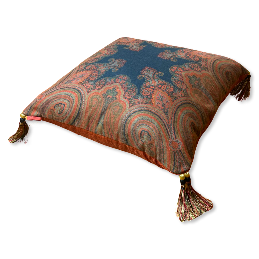 Cinnabar Paisley Vintage Cashmere Scarf Pillows