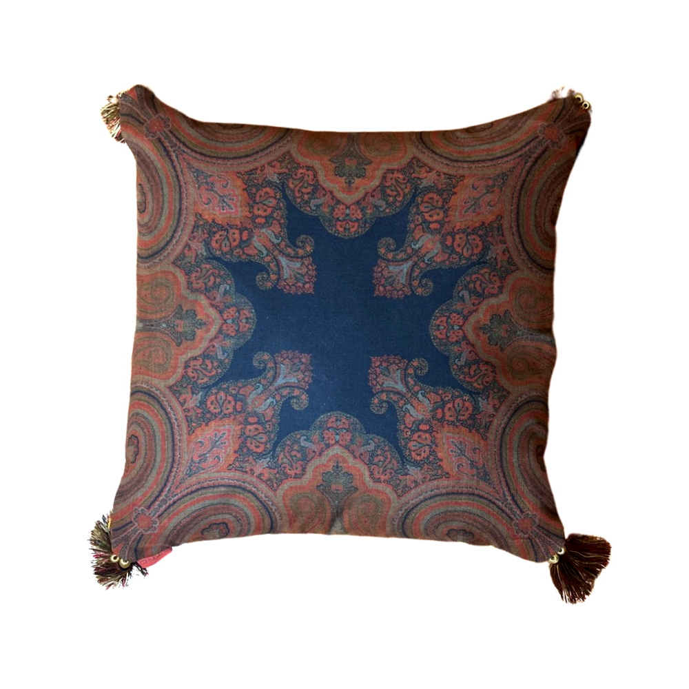 Cinnabar Paisley Vintage Cashmere Scarf Pillows