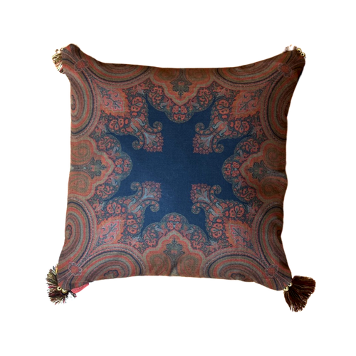 Cinnabar Paisley Vintage Cashmere Scarf Pillows