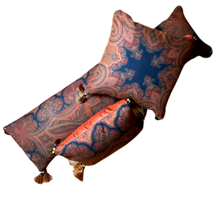 Cinnabar Paisley Vintage Cashmere Scarf Pillows