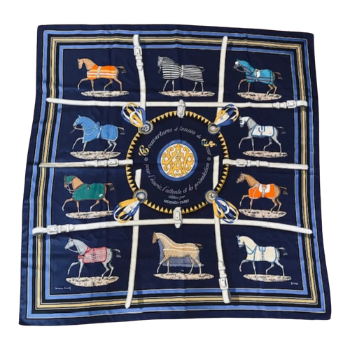 Couvertures et Tenues du Jour Vintage Silk Scarf & Cashmere Throw Blanket