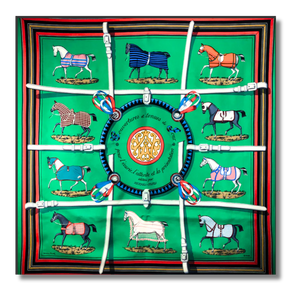 Couvertures et Tenues du Jour Vintage Silk Scarf & Cashmere Throw Blanket