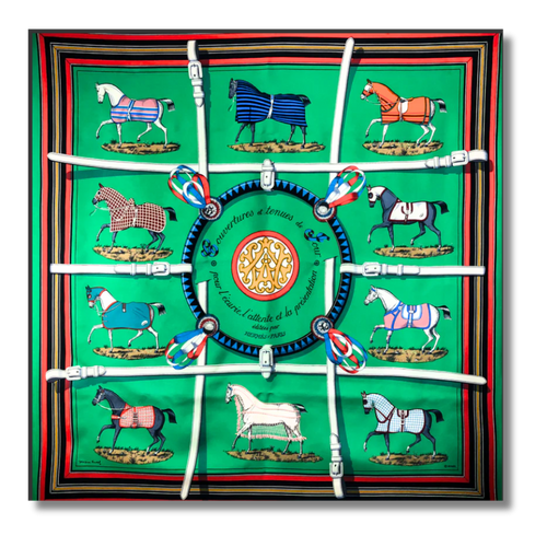 Couvertures et Tenues du Jour Vintage Silk Scarf & Cashmere Throw Blanket