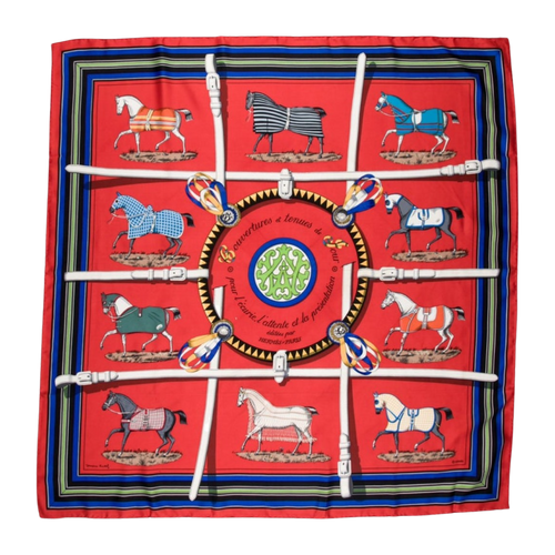 Couvertures et Tenues du Jour Vintage Silk Scarf & Cashmere Throw Blanket
