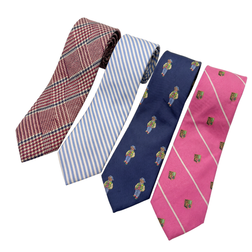 Polo Crest Patchwork Vintage Silk Necktie Cuff Bracelet