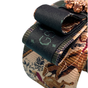 GG Equestrian Vintage Silk Necktie Cuff Bracelet