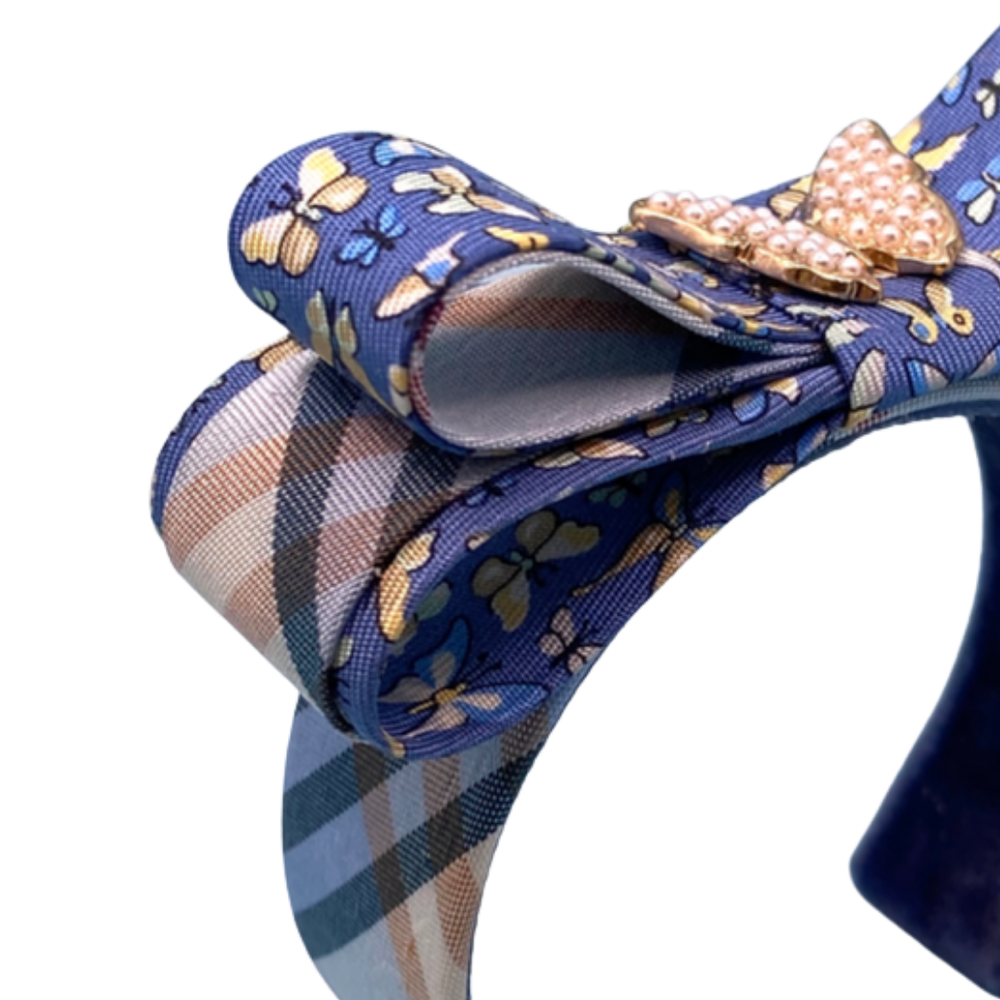 Butterfly Vintage Silk Necktie Cuff Bracelet