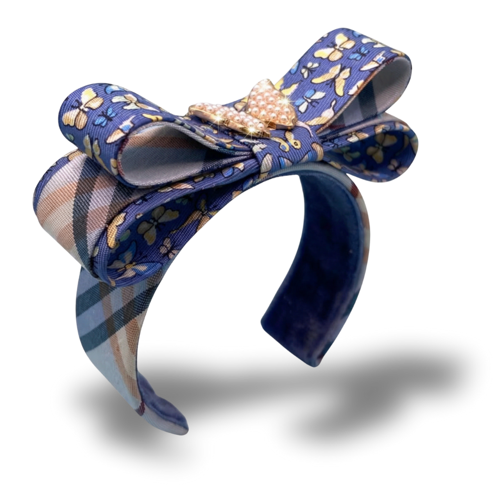 Butterfly Vintage Silk Necktie Cuff Bracelet