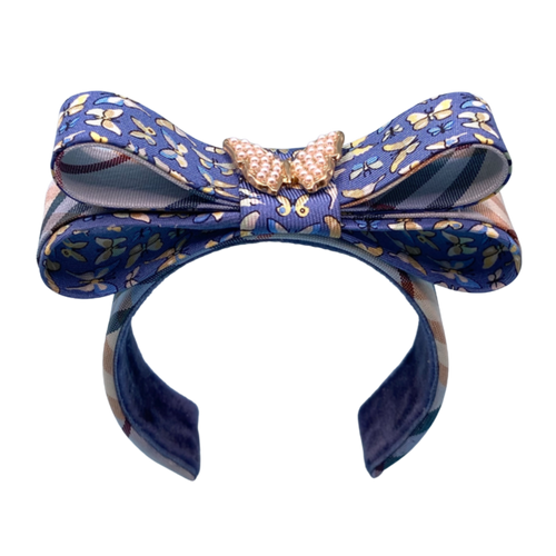 Butterfly Vintage Silk Necktie Cuff Bracelet