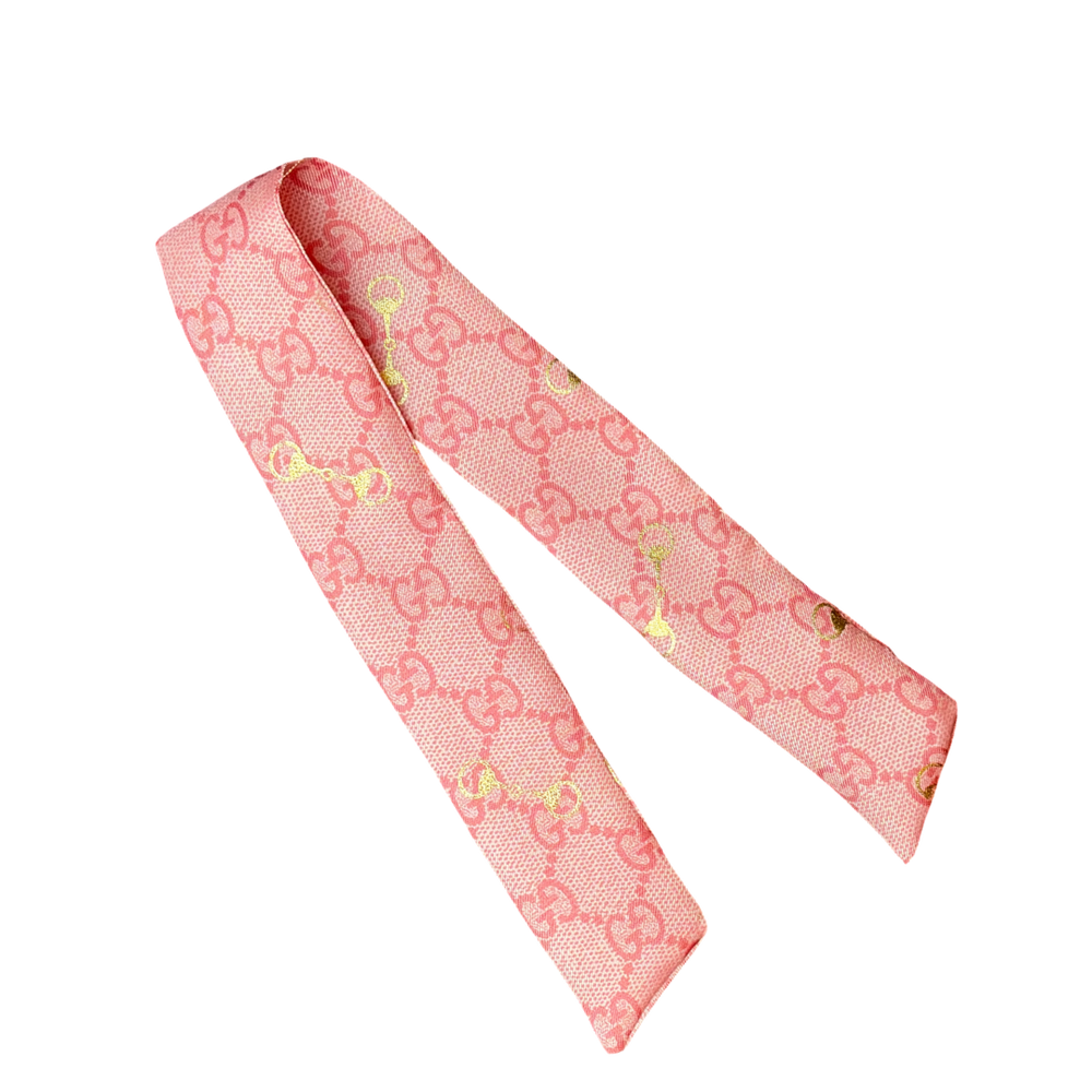 GG Horsebit Pink Vintage Scarf Link Bracelet