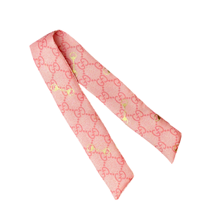 GG Horsebit Pink Vintage Scarf Link Bracelet