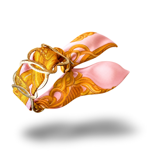 CC Chain Pink Vintage Scarf Cuff Bracelet