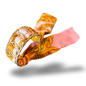 CC Buttons Pink Vintage Scarf Cuff Bracelet
