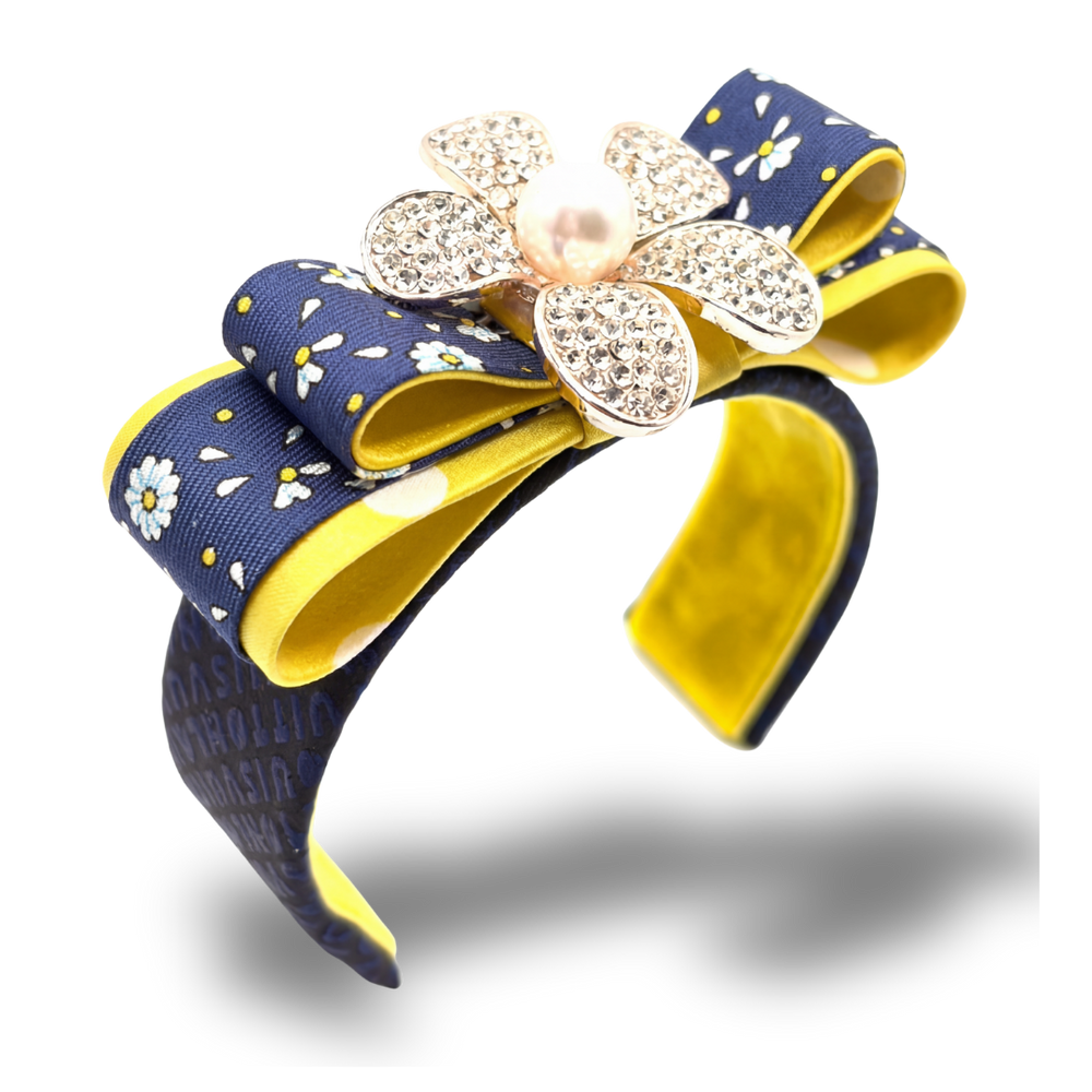 Daisy Vintage Silk Necktie Cuff Bracelet