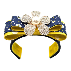 Daisy Vintage Silk Necktie Cuff Bracelet