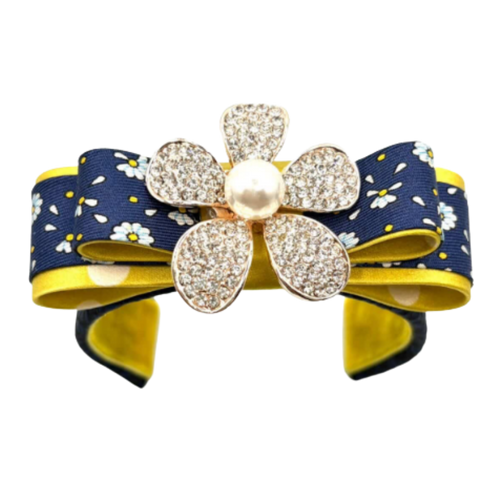 Daisy Vintage Silk Necktie Cuff Bracelet