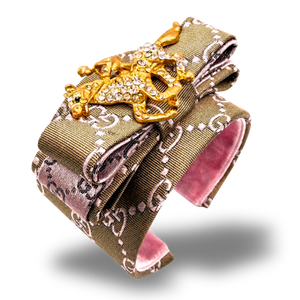 GG Jockey Vintage Silk Necktie Cuff Bracelet