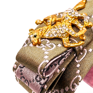 GG Jockey Vintage Silk Necktie Cuff Bracelet