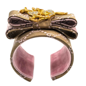 GG Jockey Vintage Silk Necktie Cuff Bracelet