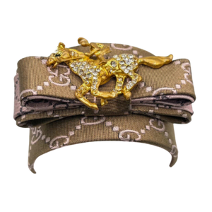 GG Jockey Vintage Silk Necktie Cuff Bracelet