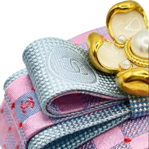 CC Checkerboard Silk Necktie Cuff Bracelet