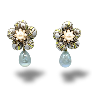 Stirrup Vintage Silk Necktie Drop Earrings