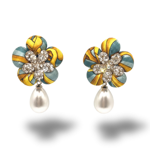 Equestrian Vintage Silk Necktie Drop Earrings
