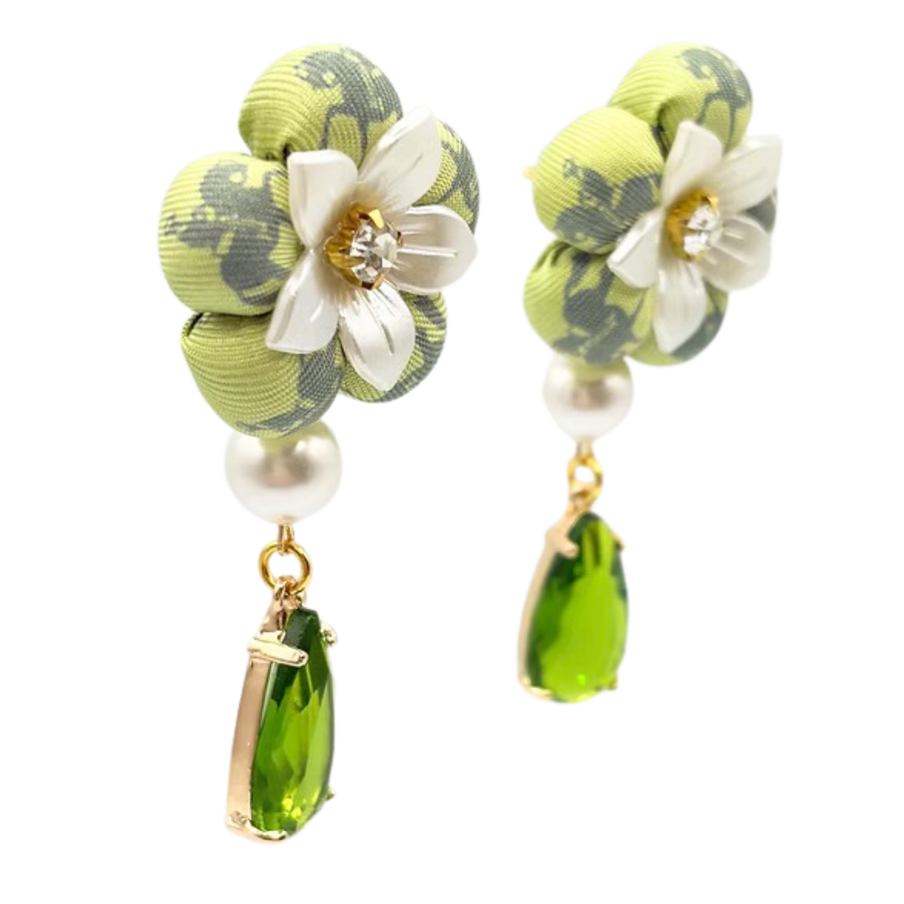 Equestrian Vintage Silk Necktie Drop Earrings